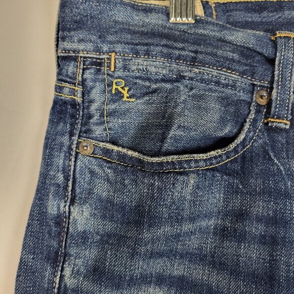 Polo Ralph Lauren Astor Slim Boyfriend Jeans Women's 29 Dark Wash Distressed - Picture 4 of 12